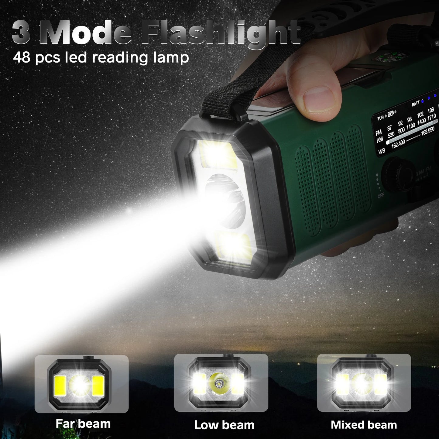 Woopker Radio E30 Emergency Solar Hand Crank AM/FM/NOAA Radio