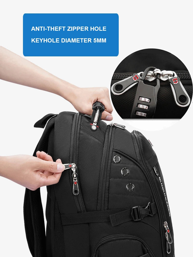 2024 Waterproof Laptop Backpack – 17/20 Inch Airplane Travel & School Bag