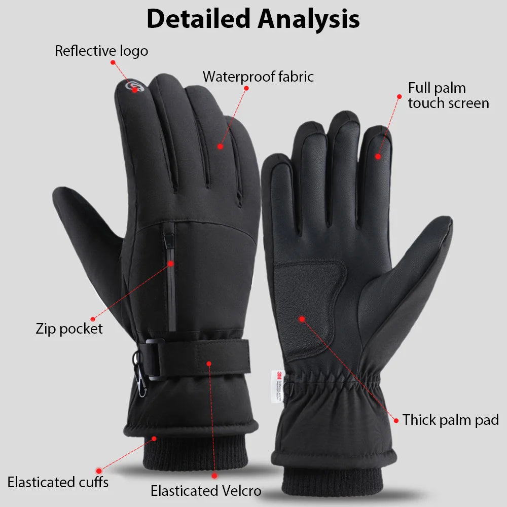 Men Winter Touch Screen Waterproof Gloves