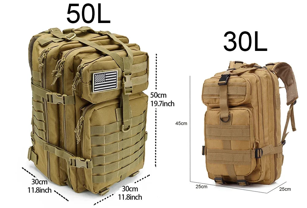 QT&QY 30L/50L Tactical Backpack – Outdoor Survival & Assault Pack