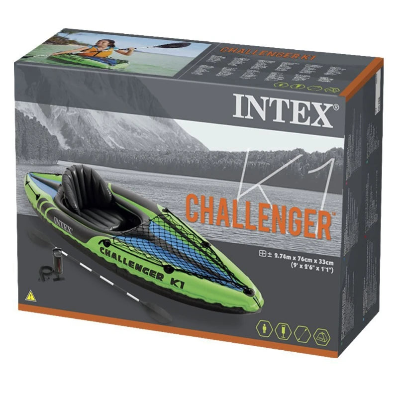 INTEX-68305 Adventure-Ready Inflatable Kayak for Fishing and Water Sports