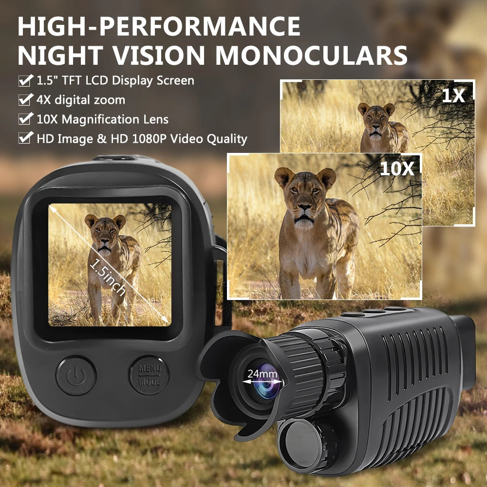 1080P HD Night Vision Monocular with 5X Zoom