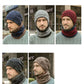 Mens Beanie Hat 2pcs Ski Cap and Scarf Winter Warm Woolly Hats