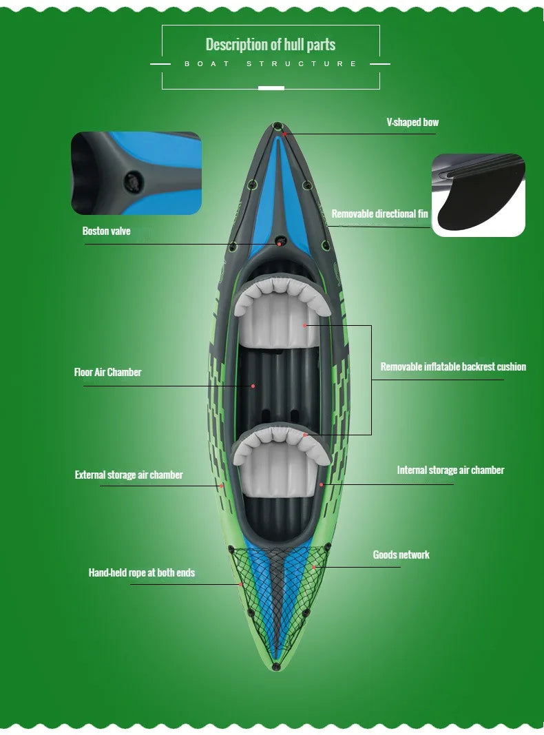 INTEX-68305 Adventure-Ready Inflatable Kayak for Fishing and Water Sports