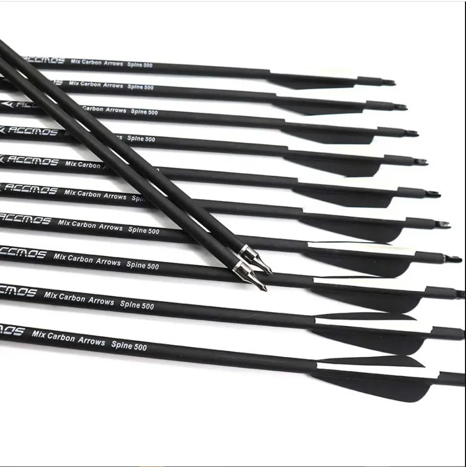 New Carbon Arrow 28"/30"/32" Archery Arrows Spine500