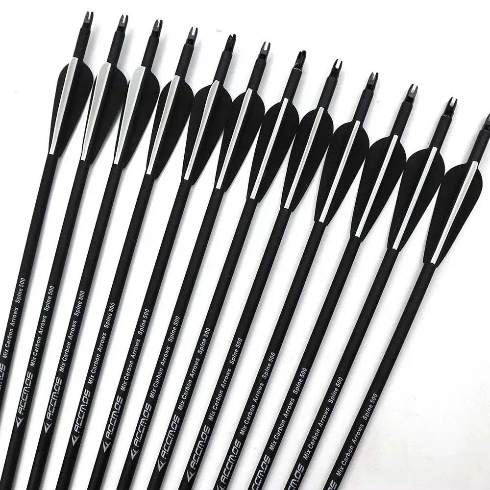 New Carbon Arrow 28"/30"/32" Archery Arrows Spine500