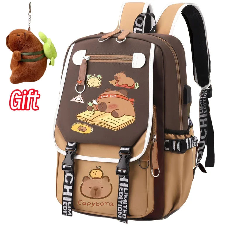 Stylish Kawaii Capybara Computer Backpack