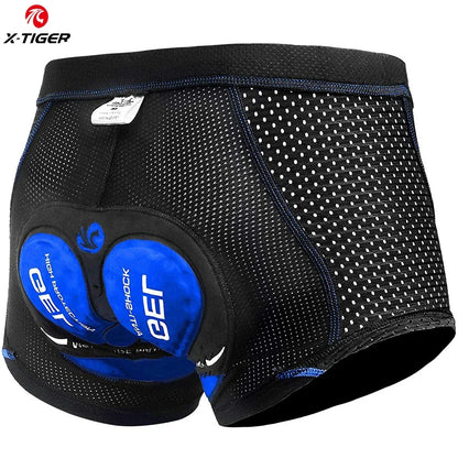 X-TIGER Men’s Cycling Underwear Shorts – 5D Gel Padded, Breathable & Non-Slip