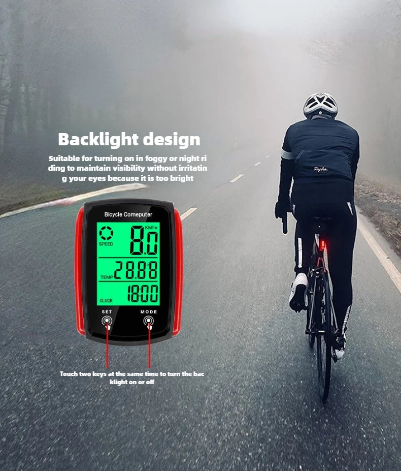 Wired Bike Computer LED Digital Bicycle Speedometer
