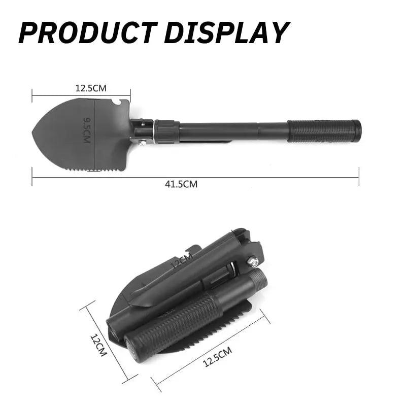 Foldable Survival Shovel with Compass & Storage Bag