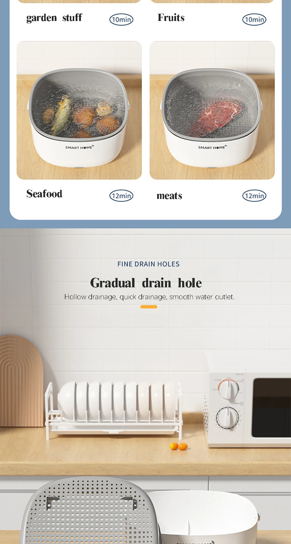 Electric Vegetable & Fruit Washing Machine with WiFi