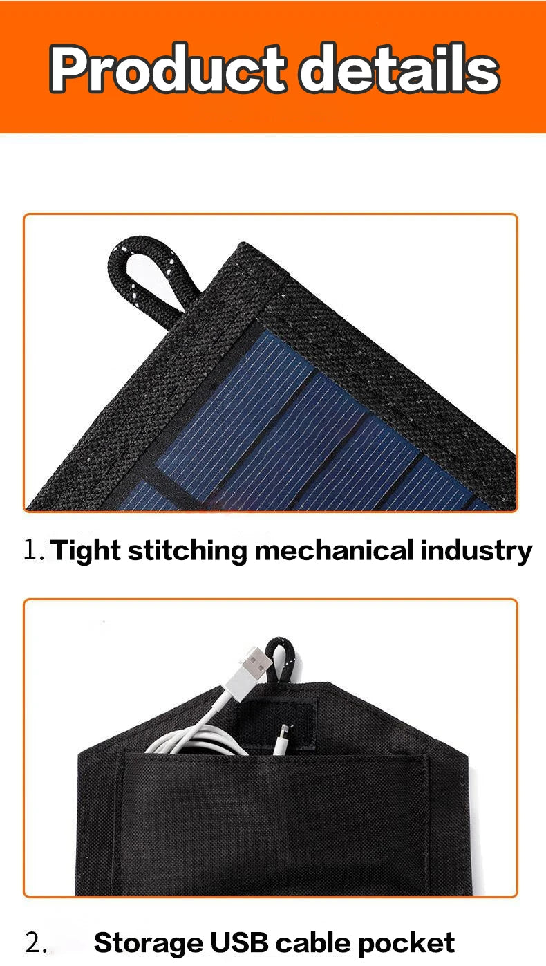 6-Fold 800W Foldable Solar Panel – Portable Solar Charger with USB & DC Output