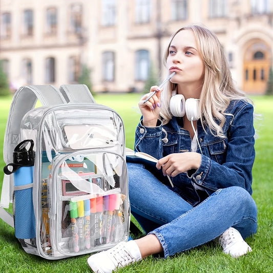 Clear Heavy-Duty PVC Transparent Backpack