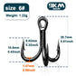 9KM 4X Treble Fishing Hooks - High Carbon Steel, Sharp, Replacement for Lures