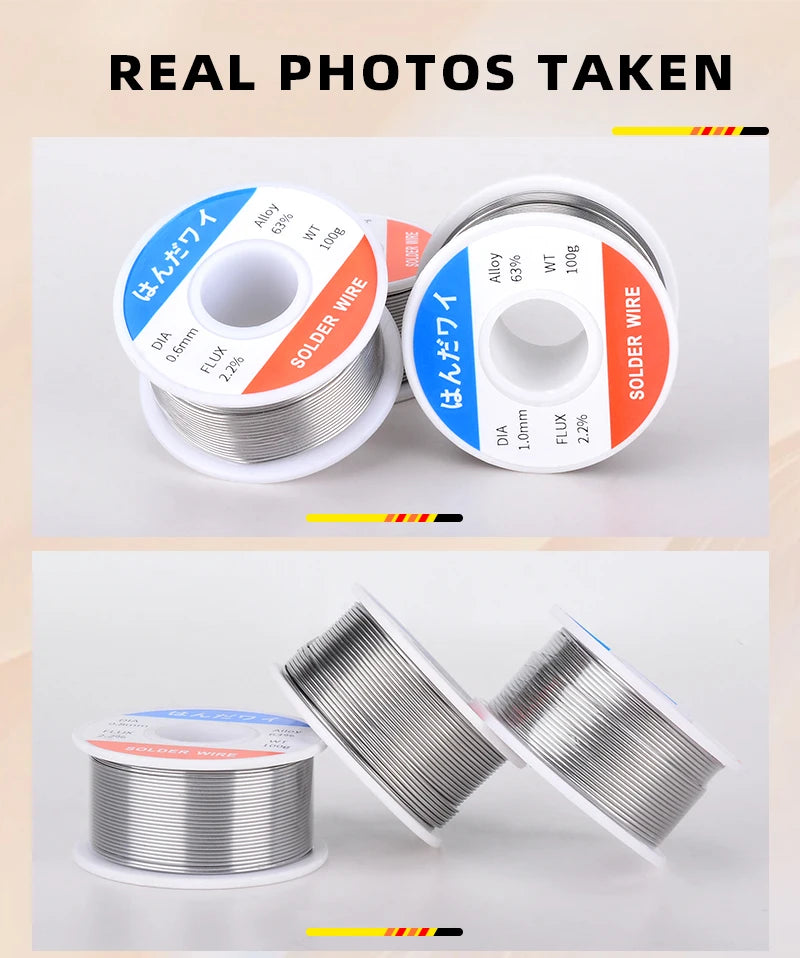 63% Tin Lead Rosin Core Solder Wire – 50g Mini Roll for Precision Electronics Soldering