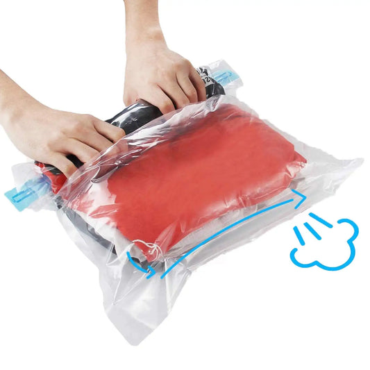 Travel Roll-Up Compression Bags - Reusable & Air Pump-Free