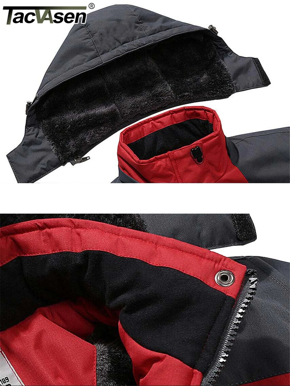 TACVASEN Fleece Lining Mountain Jackets Mens Hiking Jackets