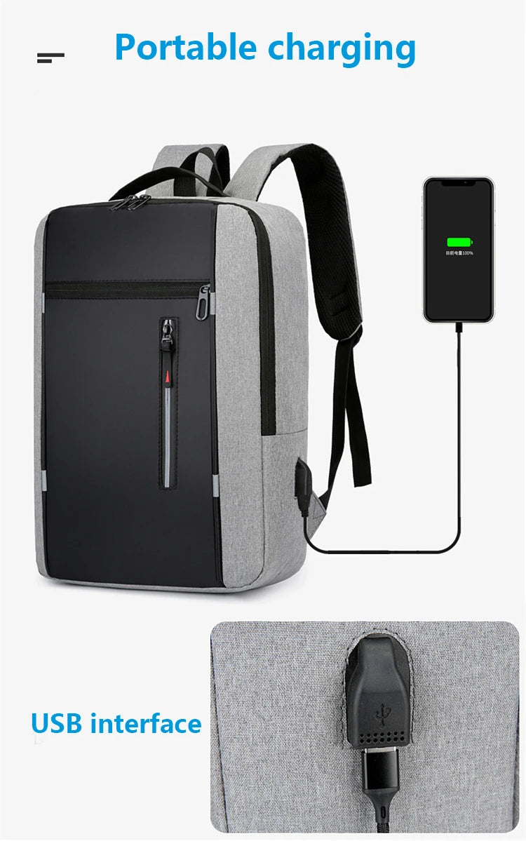 Waterproof Business Laptop Backpack with USB Charging Port