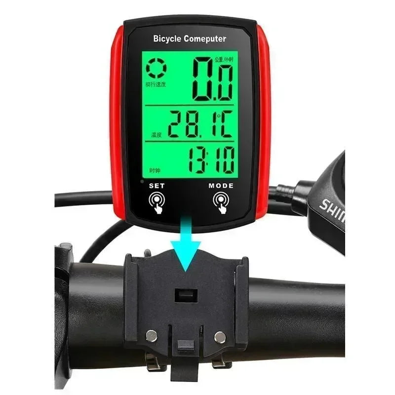 Wired Bike Computer LED Digital Bicycle Speedometer