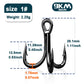 9KM 4X Treble Fishing Hooks - High Carbon Steel, Sharp, Replacement for Lures