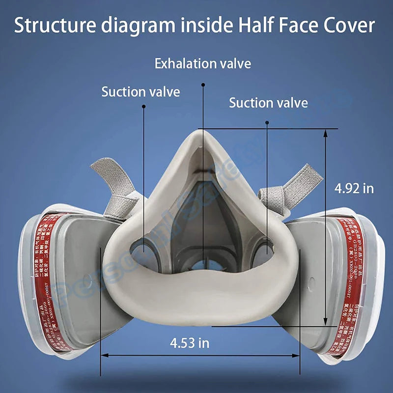 6200 Dust Gas Mask with Anti-Fog Safety Goggles