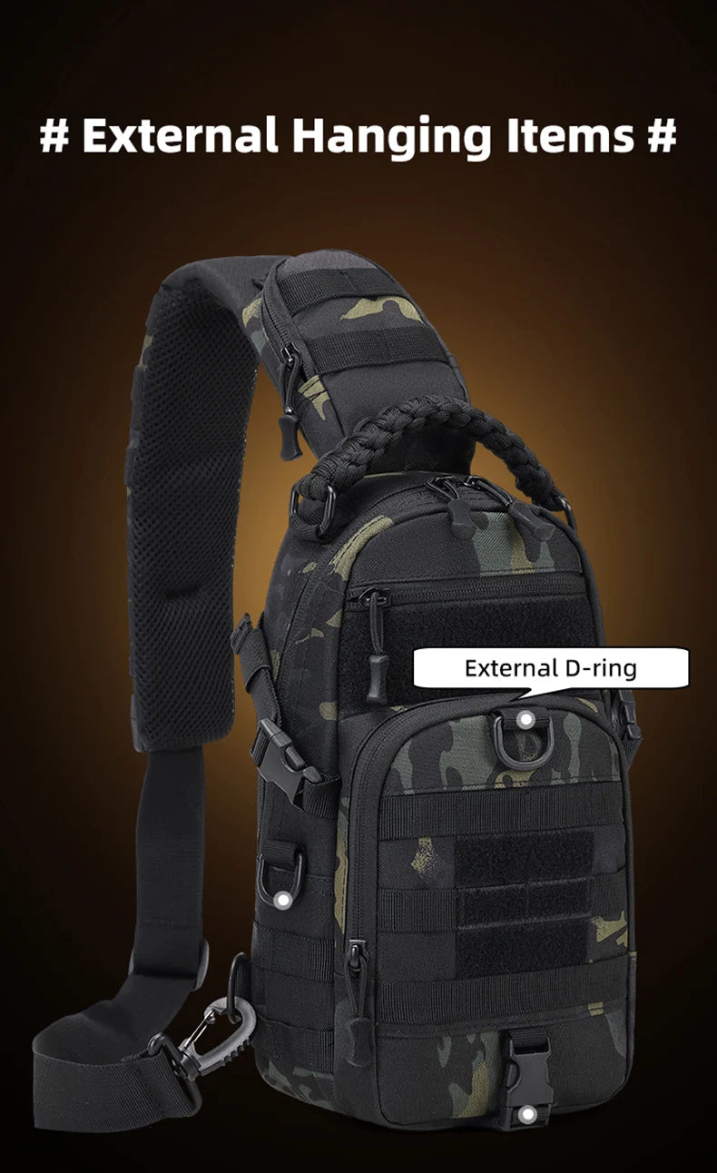 Tactical MOLLE Camping Chest Bag – Outdoor Hiking, Fishing, and Cycling Sling Pack