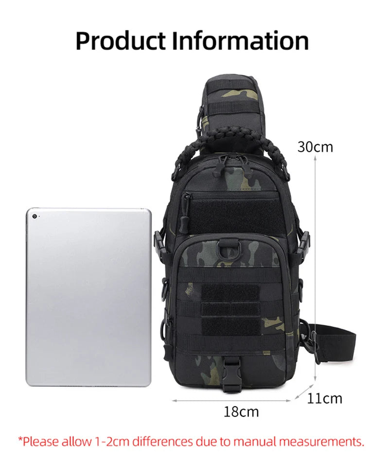 Tactical MOLLE Camping Chest Bag – Outdoor Hiking, Fishing, and Cycling Sling Pack