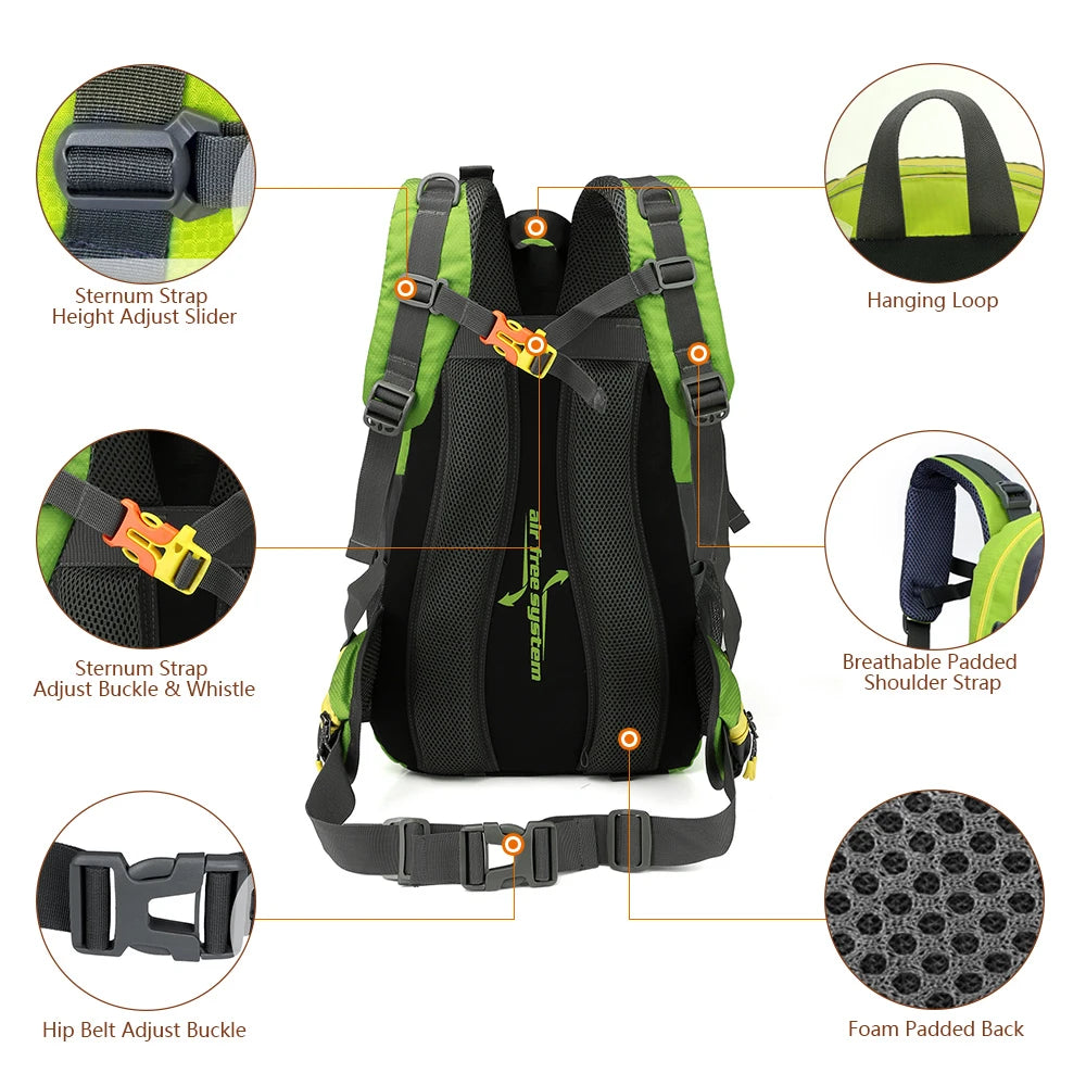 40L Water-Resistant Travel Backpack – Hiking, Camping, and Trekking Daypack for Men & Women