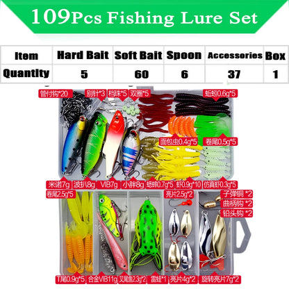 Fishing Lure Kit Soft & Hard Bait Set