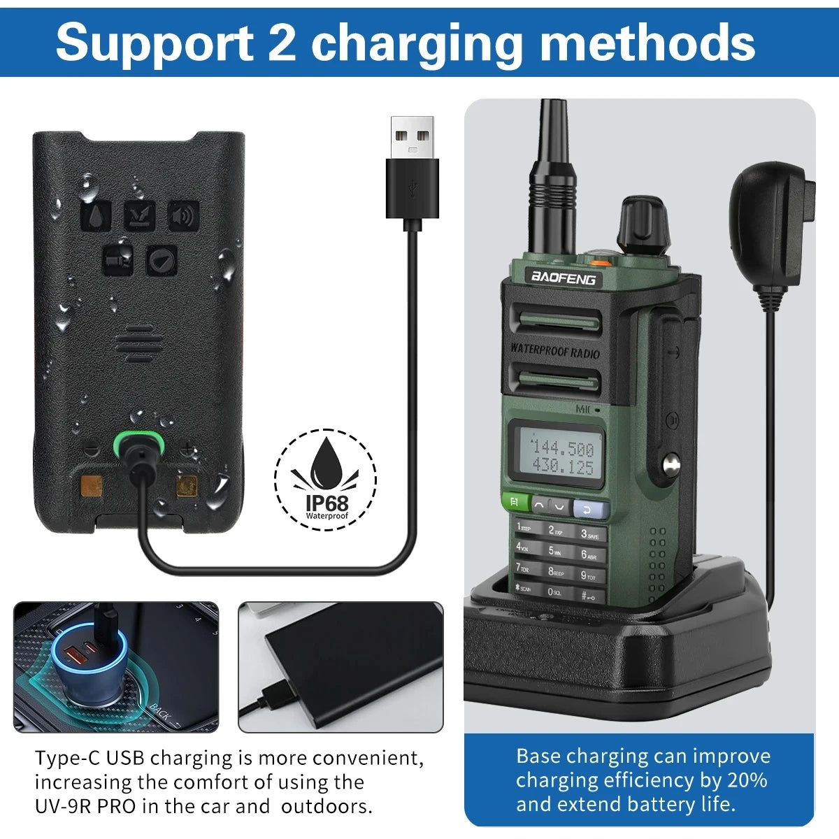 Baofeng UV-9R Pro Walkie Talkie