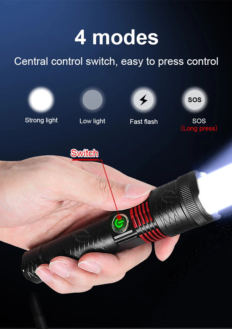 10000mAh High Power LED Flashlight