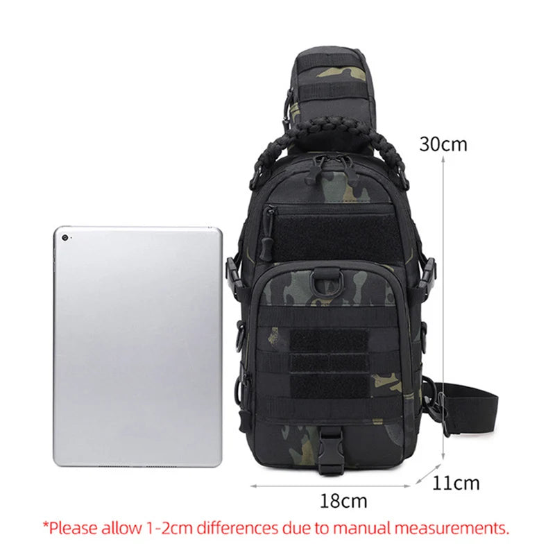 Tactical MOLLE Camping Chest Bag – Outdoor Hiking, Fishing, and Cycling Sling Pack