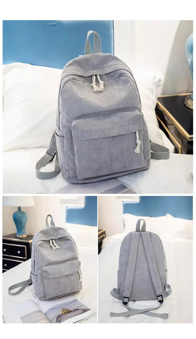 Personalized Embroidered Corduroy Kids' Backpack