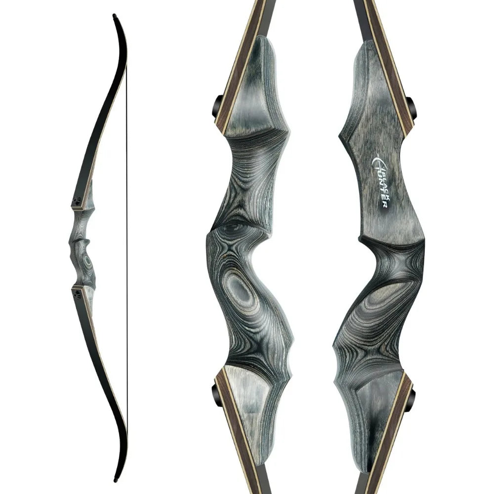 Black Hunter Takedown Recurve Bow 60-Inch with Bamboo Core Limbs