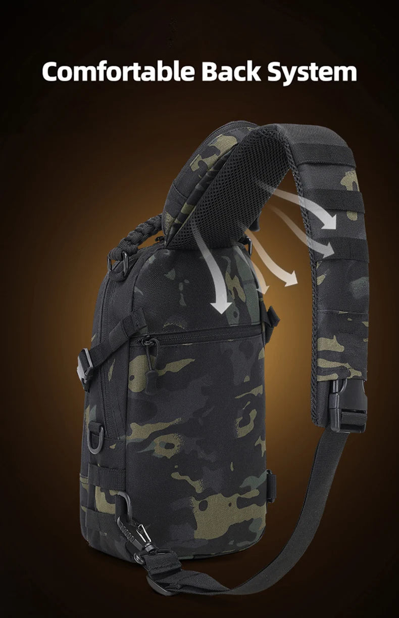 Tactical MOLLE Camping Chest Bag – Outdoor Hiking, Fishing, and Cycling Sling Pack