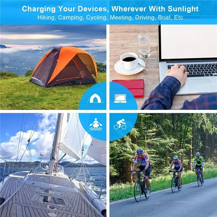 6-Fold 800W Foldable Solar Panel – Portable Solar Charger with USB & DC Output
