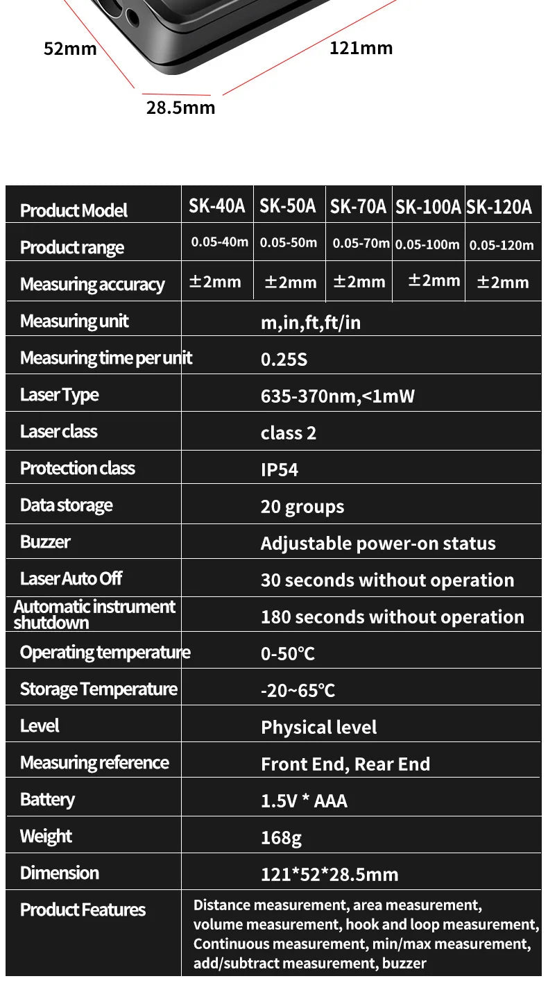 Snakol Laser Distance Meter (40m-120m)
