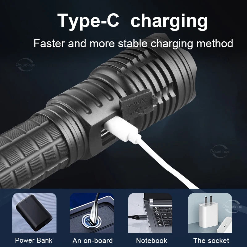 10000mAh High Power LED Flashlight