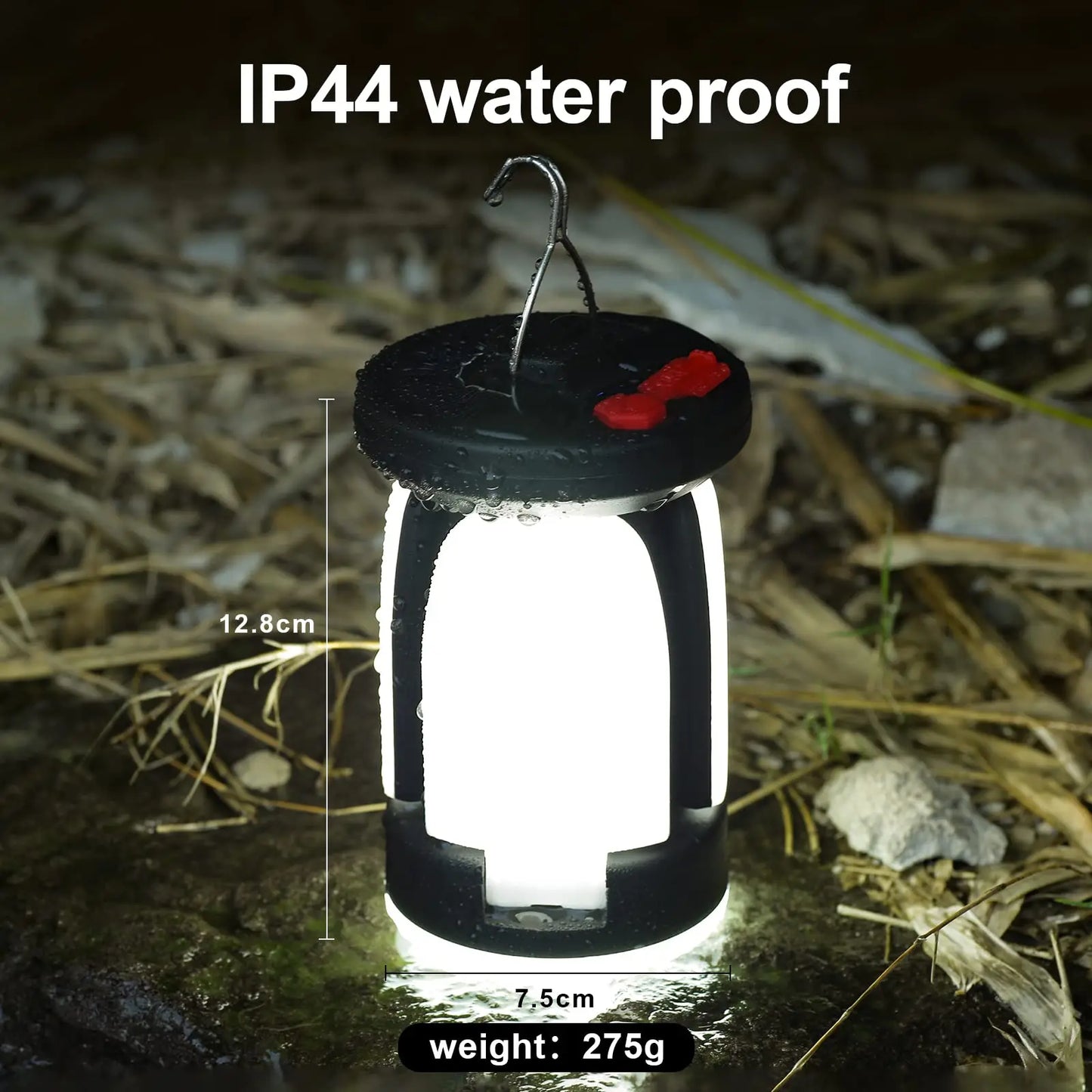 High Power Solar LED Camping Lantern Rechargeable 4500mAh 1000LM Emergency Power Bank