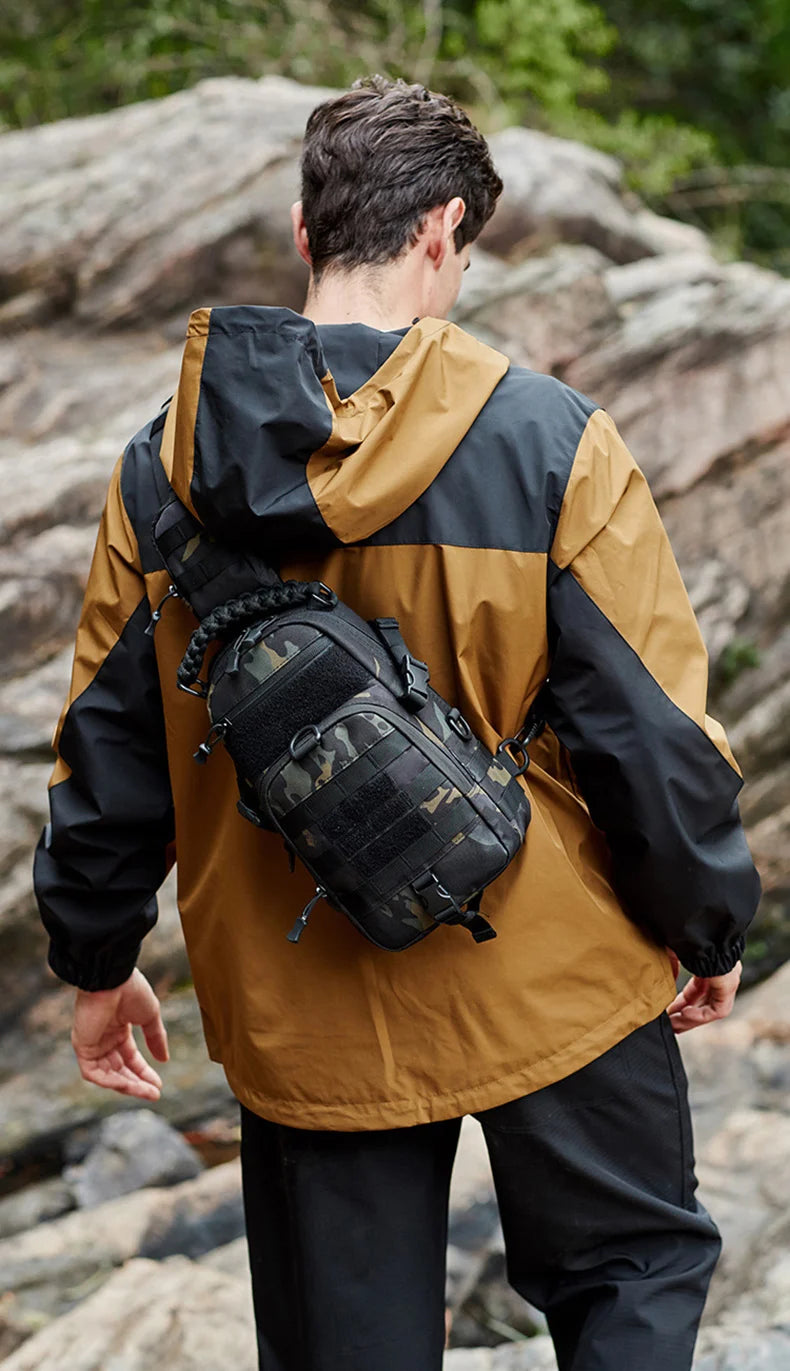Tactical MOLLE Camping Chest Bag – Outdoor Hiking, Fishing, and Cycling Sling Pack
