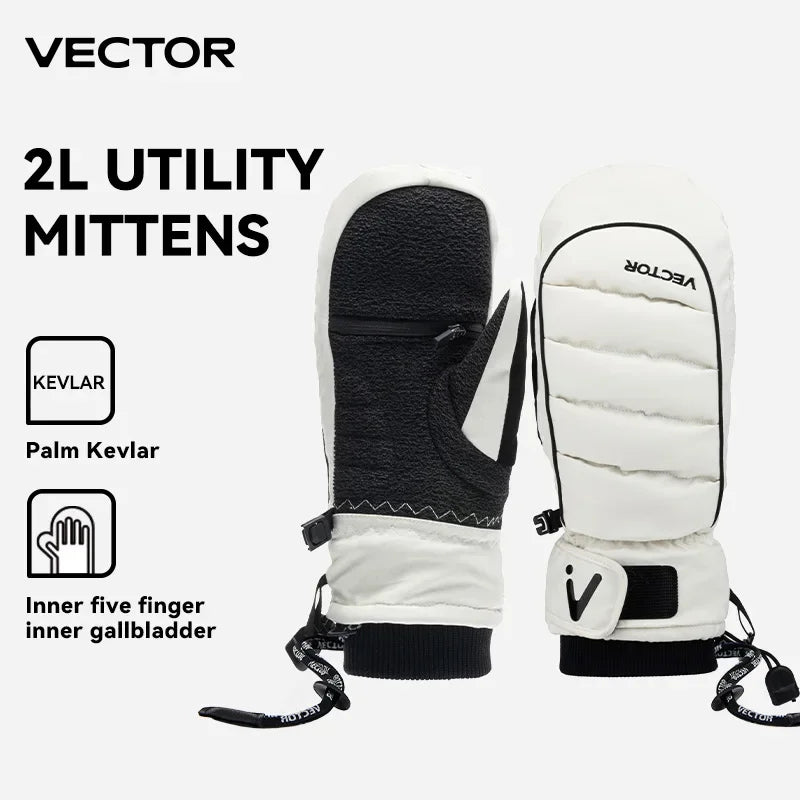 VECTOR Half-Detachable Inner Five-Finger Ski Gloves