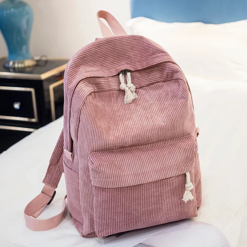 Personalized Embroidered Corduroy Kids' Backpack