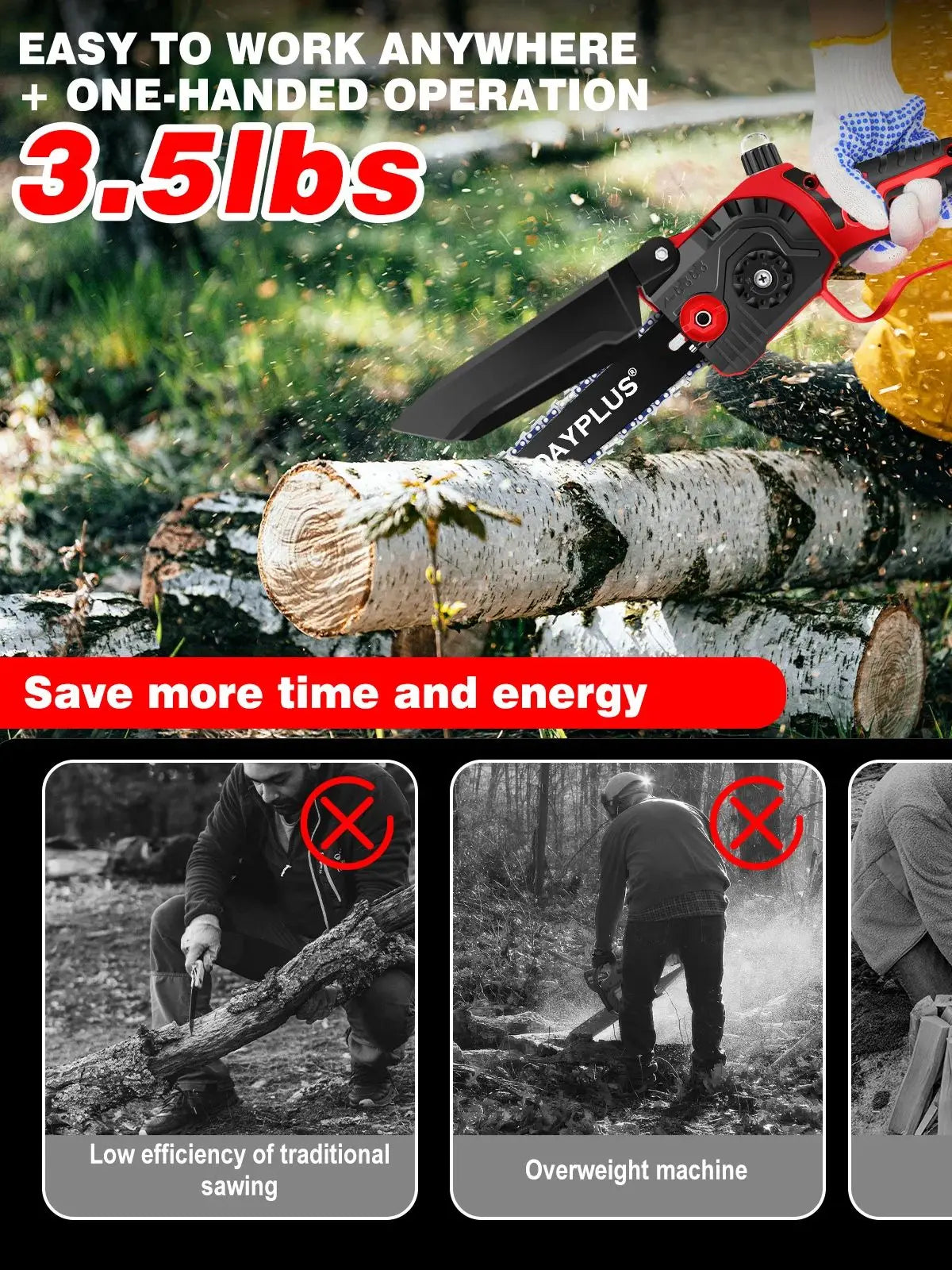 8-Inch Cordless Electric Chainsaw
