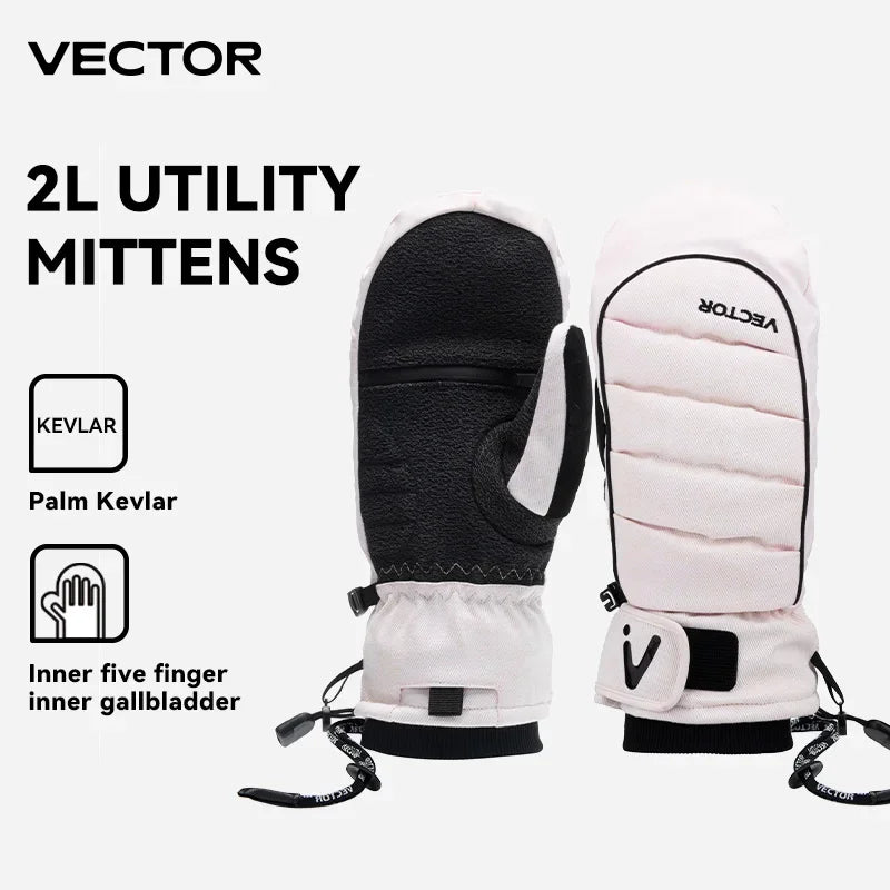 VECTOR Half-Detachable Inner Five-Finger Ski Gloves