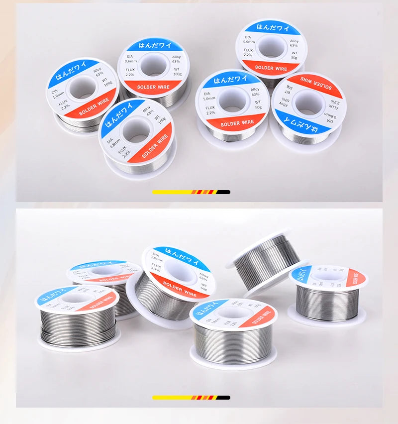 63% Tin Lead Rosin Core Solder Wire – 50g Mini Roll for Precision Electronics Soldering