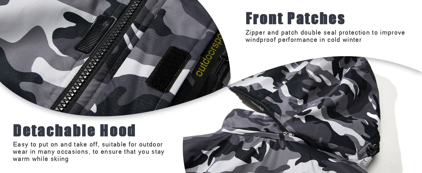 TACVASEN Fleece Lining Mountain Jackets Mens Hiking Jackets