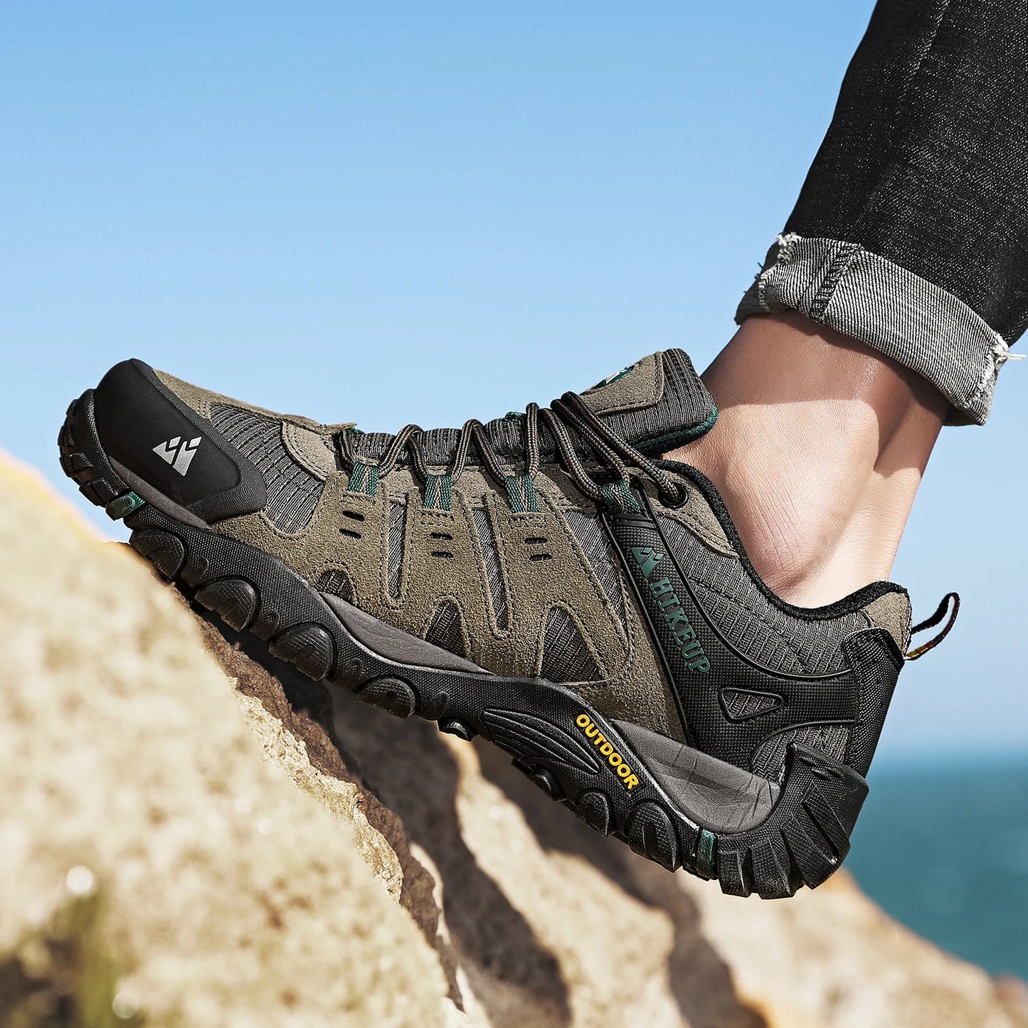 HIKEUP Men's Outdoor Trekking Hiking Shoes