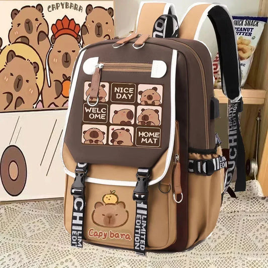 Stylish Kawaii Capybara Computer Backpack