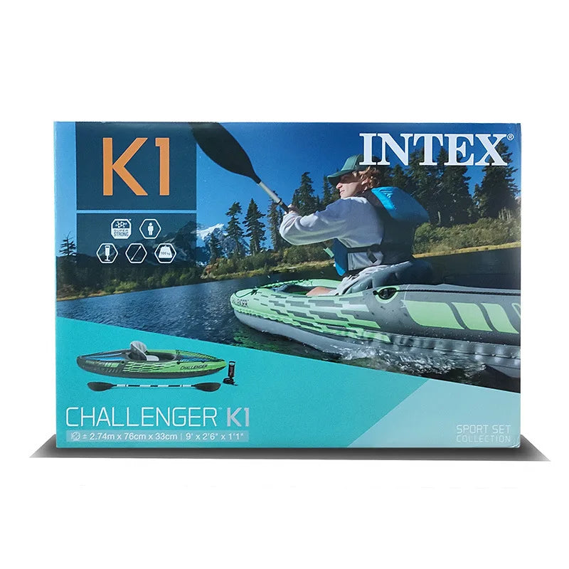 INTEX-68305 Adventure-Ready Inflatable Kayak for Fishing and Water Sports