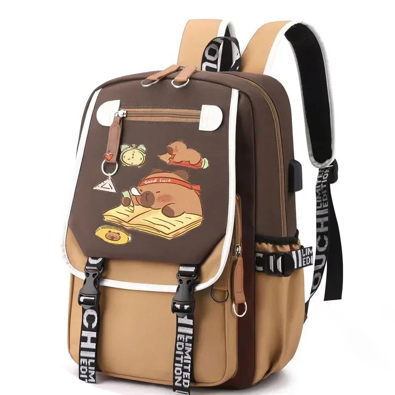 Stylish Kawaii Capybara Computer Backpack